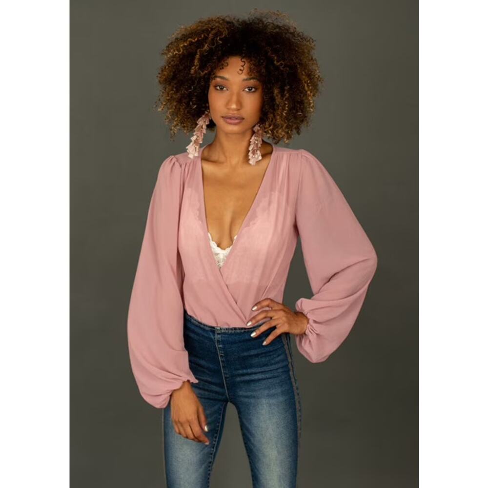 Joyfolie Mia Joy Glennon Bodysuit in Mauve Women’s Size S